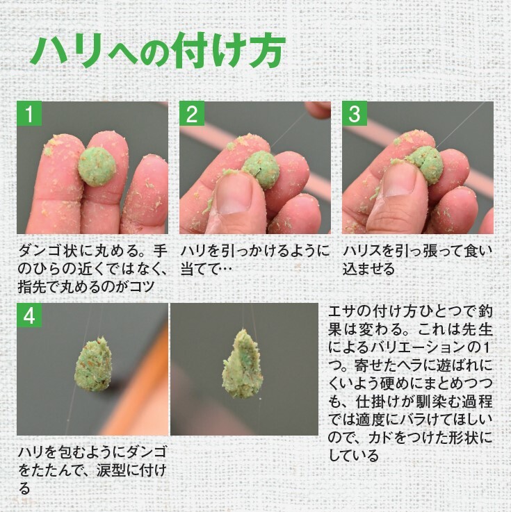 エサの針への付け方