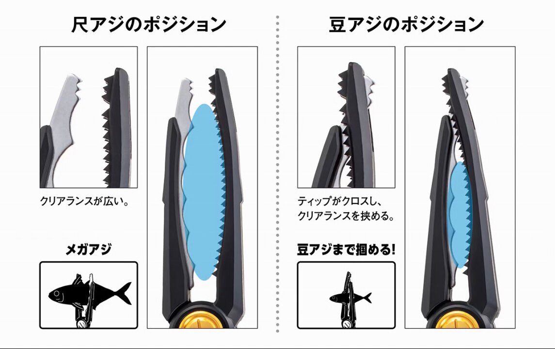 シマノ・ライトグリッパーの豆アジと尺アジの掴み方