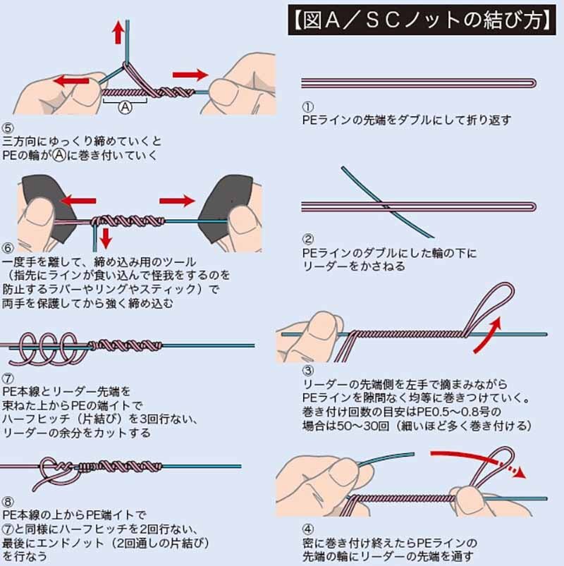 SCノットの結び方
