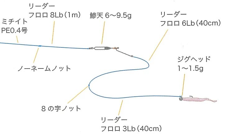 キャロライナリグ仕掛け図