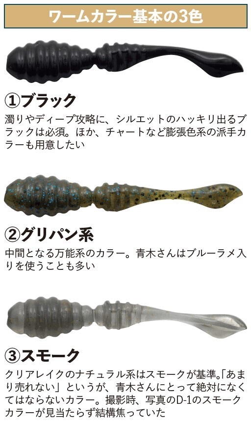 青木大介のワームカラー論。3つの選択基準と魚しか知り得ない真実