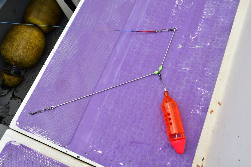 【はじめての相模湾キハダマグロ釣り・釣り方】固定式テンビン+コマセカゴ