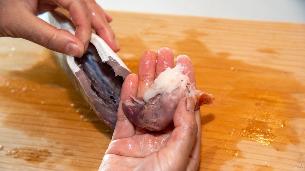 調理をして内臓を取り出す際には必ず胃の内容物を確認すること。これが釣りが上手くなる近道だ