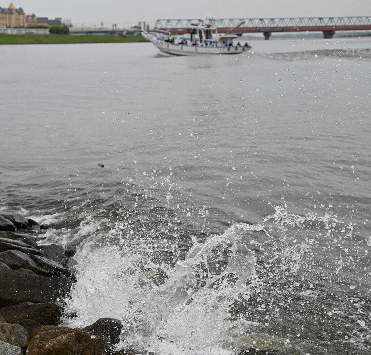 船が通る旧江戸川では、船による波で足もとのゴロタ石から弾き出されたベイトをねらって捕食を行なう「曳き波パターン」が存在する