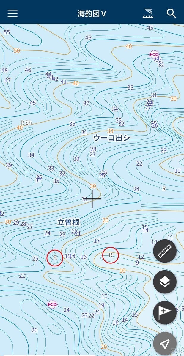 海図が見られるスマホアプリも便利。事前に「瀬」や岩礁帯を示す「R」を確認しておくと釣行プランが立てやすい。そのほかWindyやSCWなどで海況変化をこまめに確認し、安全第一で楽しみたい