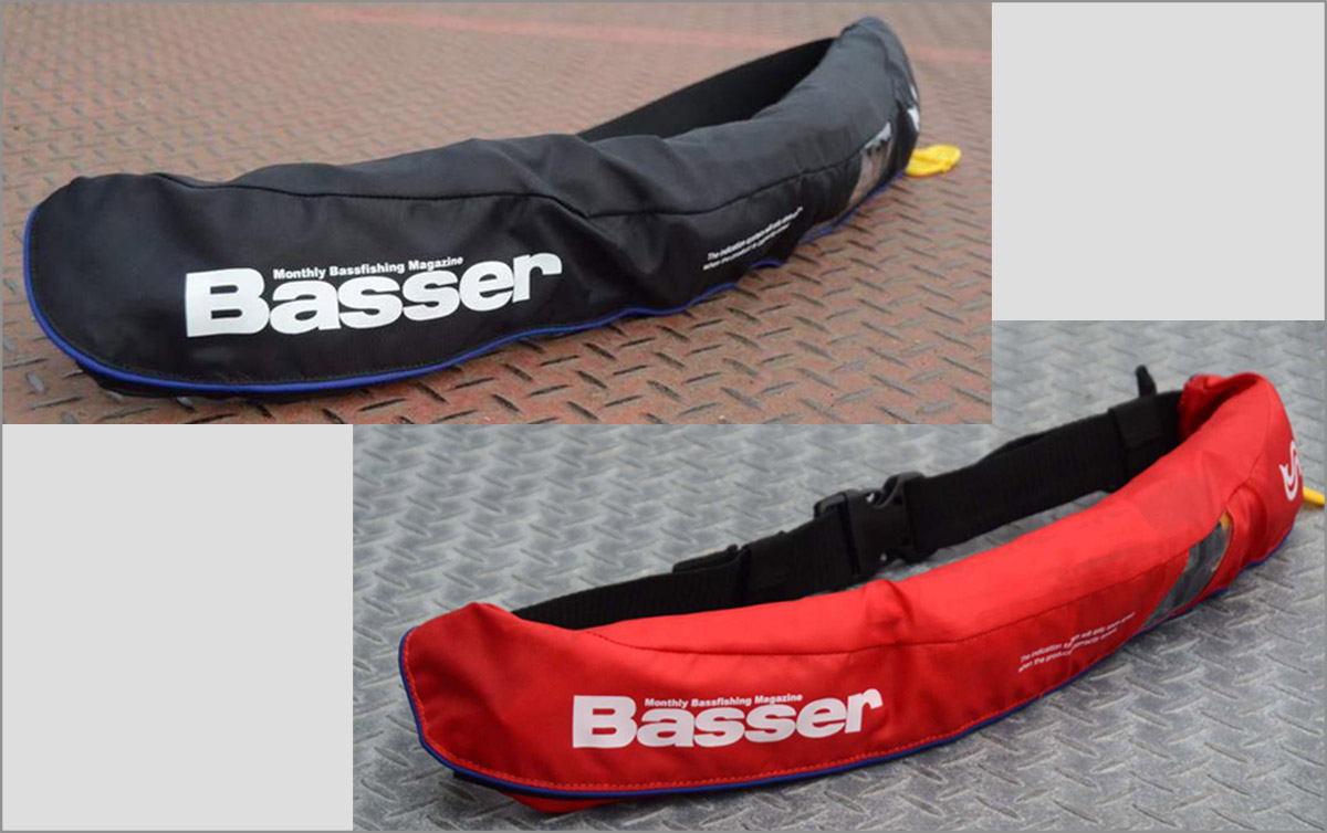 Basserロゴ入り膨脹式ライフジャケット 釣り人道具店で発売 Basser